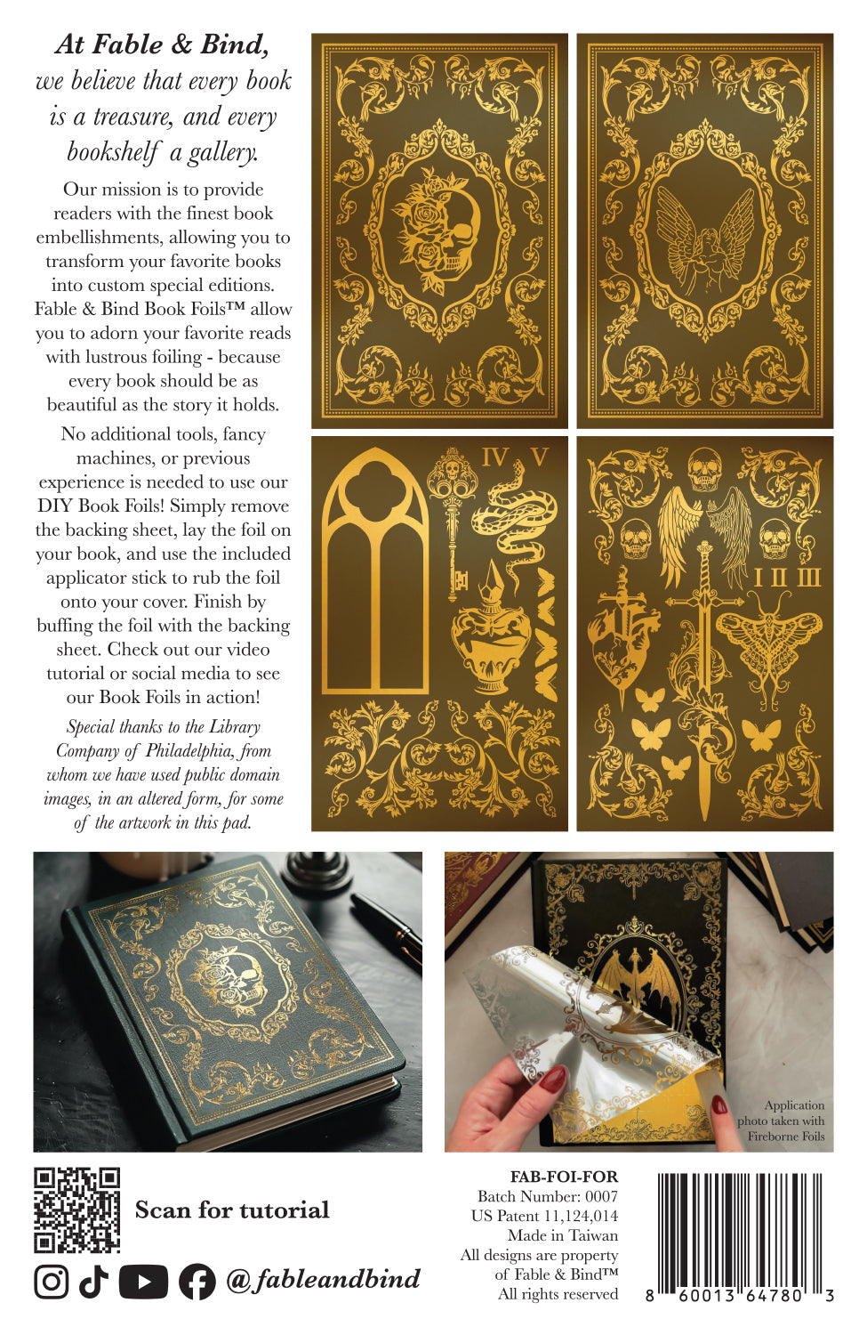 Forbidden Flame Fable & Bind Book Foils