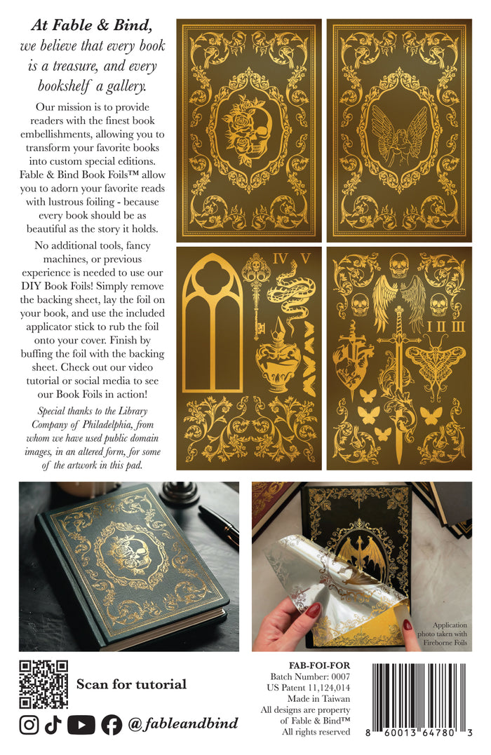 Forbidden Flame Fable & Bind Book Foils