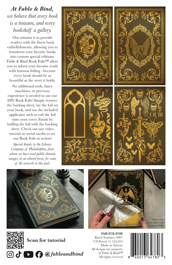 Forbidden Flame Fable & Bind Book Foils